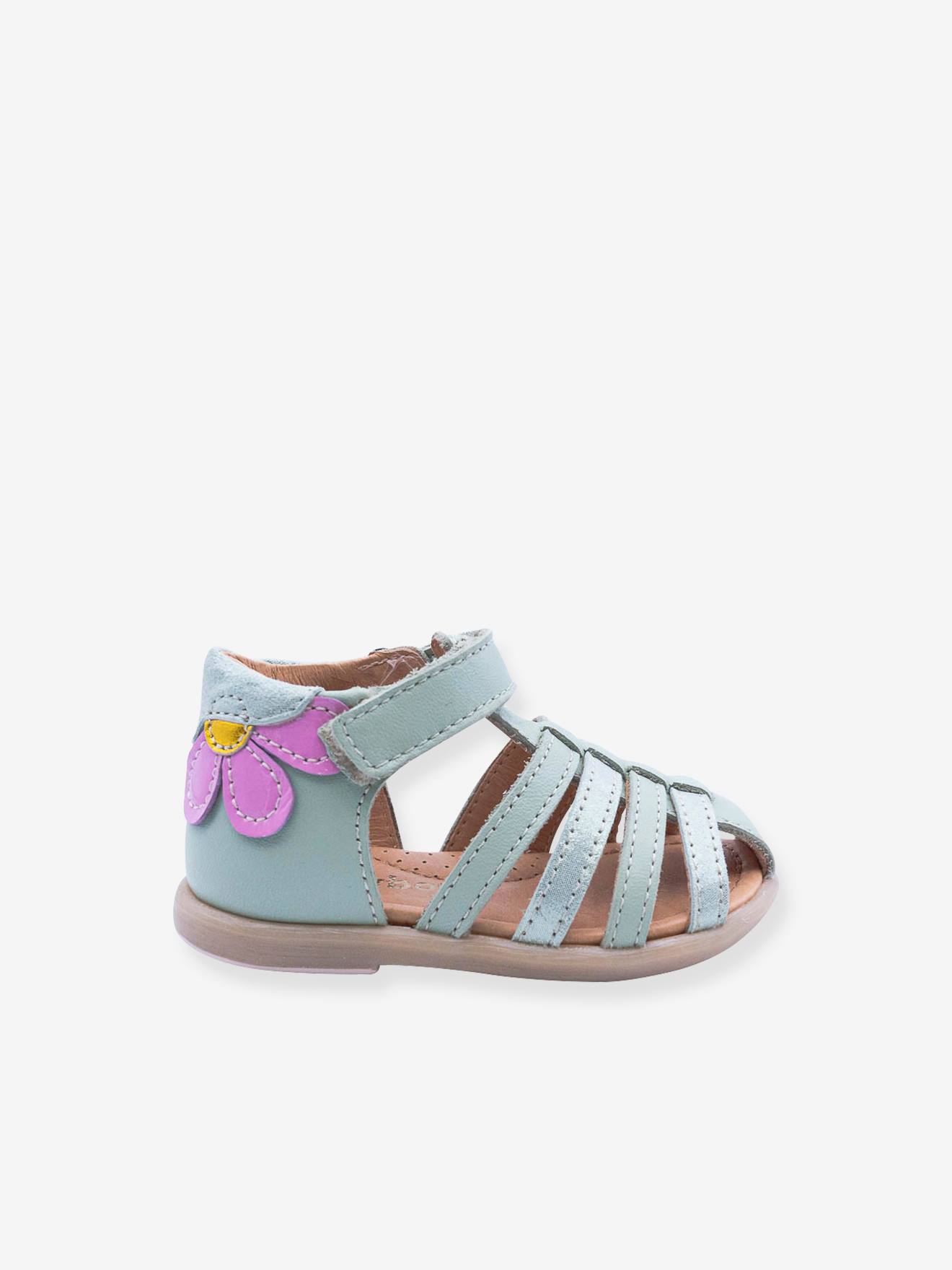 Sandales cuir bébé 4251B021 Babybotte vert d'eau Sandales cuir bébé 4251B021 Babybotte vert d'eau