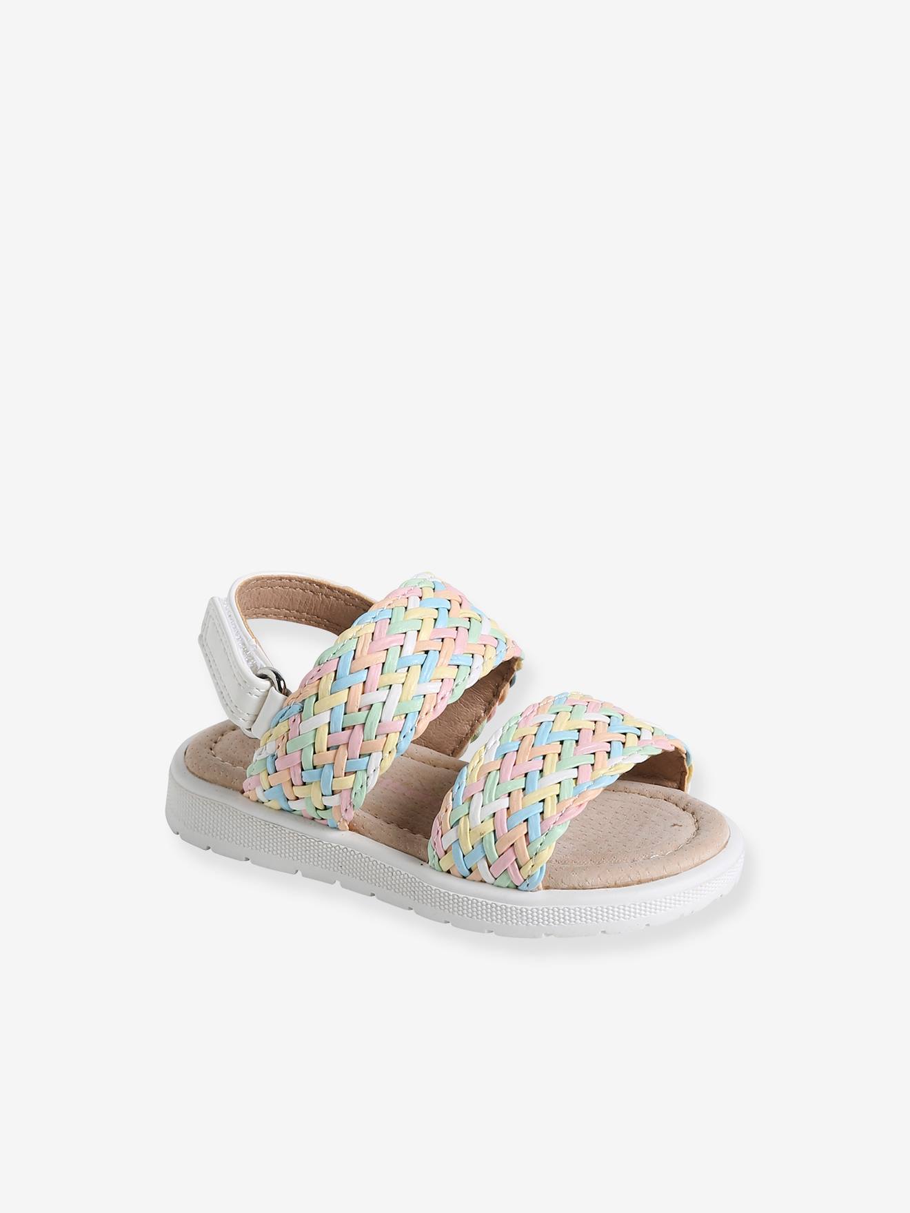 Vertbaudet - Sandales lumineuses scratchées bébé multicolore