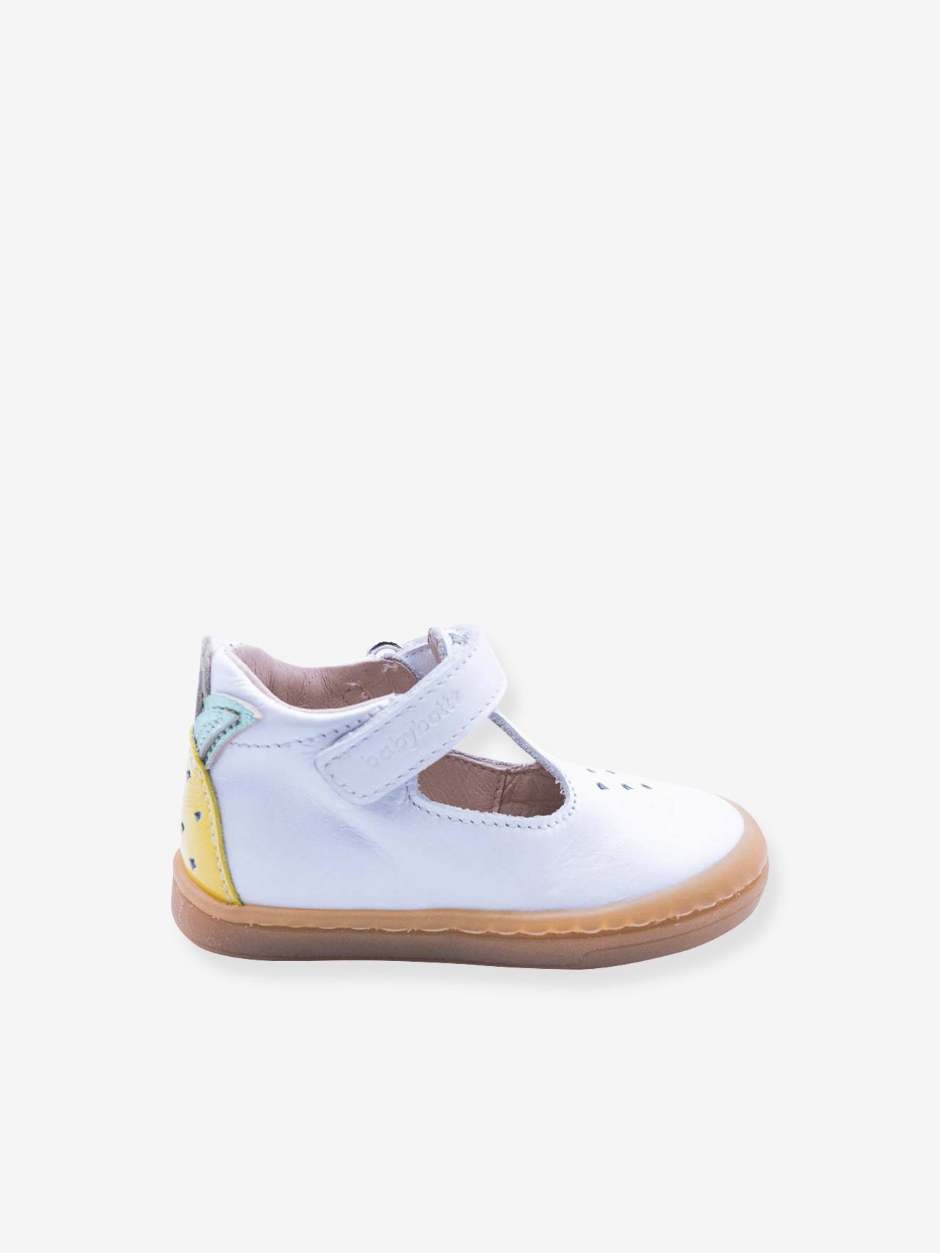 Bottillons scratchés cuir bébé 4205B126 Babybotte blanc