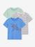 Lot de 3 T-shirts Basics garçon manches courtes blanc chiné+bleu azur+cappuccino+vert+vert d'eau 8 - vertbaudet enfant 