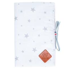 Puériculture-Sac à langer-Sevira Kids - Protège carnet de santé bébé en coton Stella - Blanc - Ouvert : 24 x 34 cm  / Fermé : 17 x 32 cm