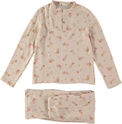 -Pyjama enfant - RISU.RISU - Deli - Gaze de coton bio - Col Mao - Imprimé exclusif