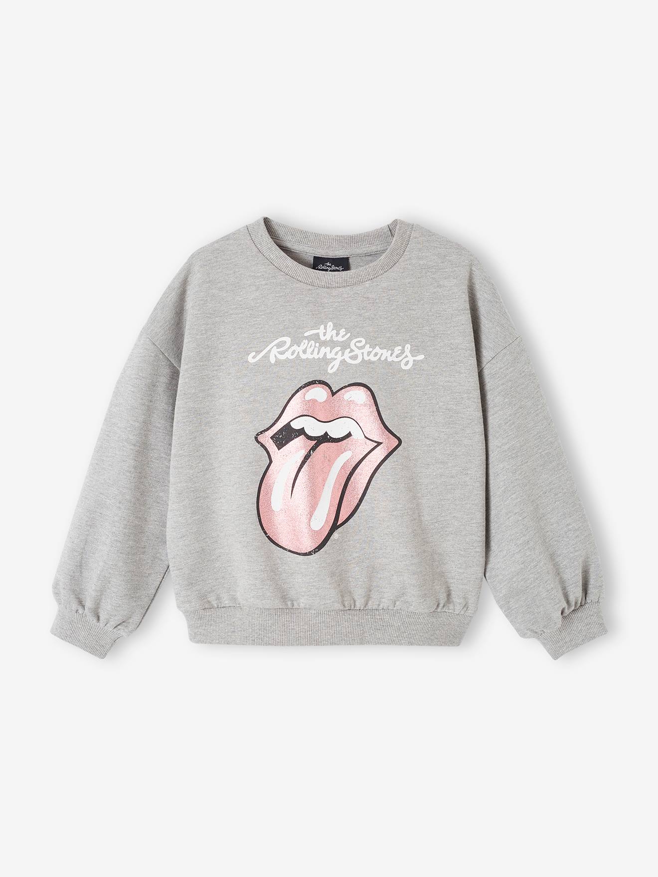 Sweat-shirt fille The Rolling Stones gris chiné