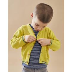 Cardigan en tricot BIO, vert acidulé  - vertbaudet enfant