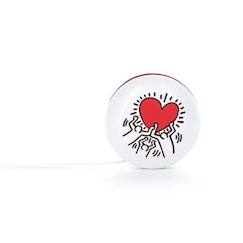 Jouet-Jeux de plein air-Yoyo en bois massif laqué - VILAC - Yoyo Angel Heart Keith Haring - Blanc - A partir de 6 ans