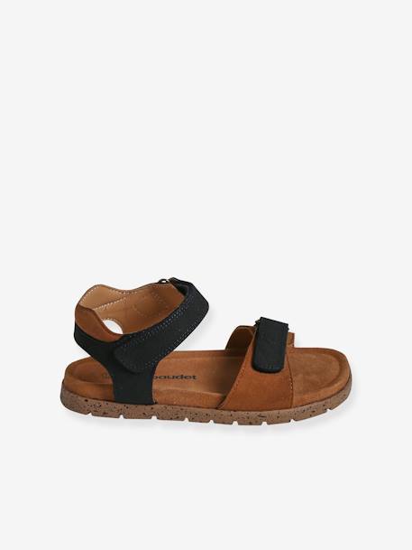 Sandales cuir enfant à scratchs collection maternelle kaki+marine 7 - vertbaudet enfant 