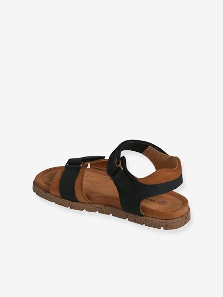 Sandales cuir enfant à scratchs collection maternelle kaki+marine 8 - vertbaudet enfant 