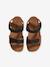 Sandales cuir enfant à scratchs collection maternelle kaki+marine 9 - vertbaudet enfant 