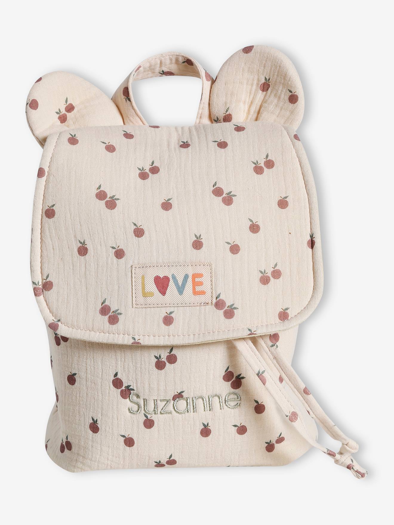 Sac à dos pommes personnalisable taupe