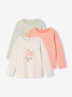 -Lot de 3 t-shirts fille manches longues