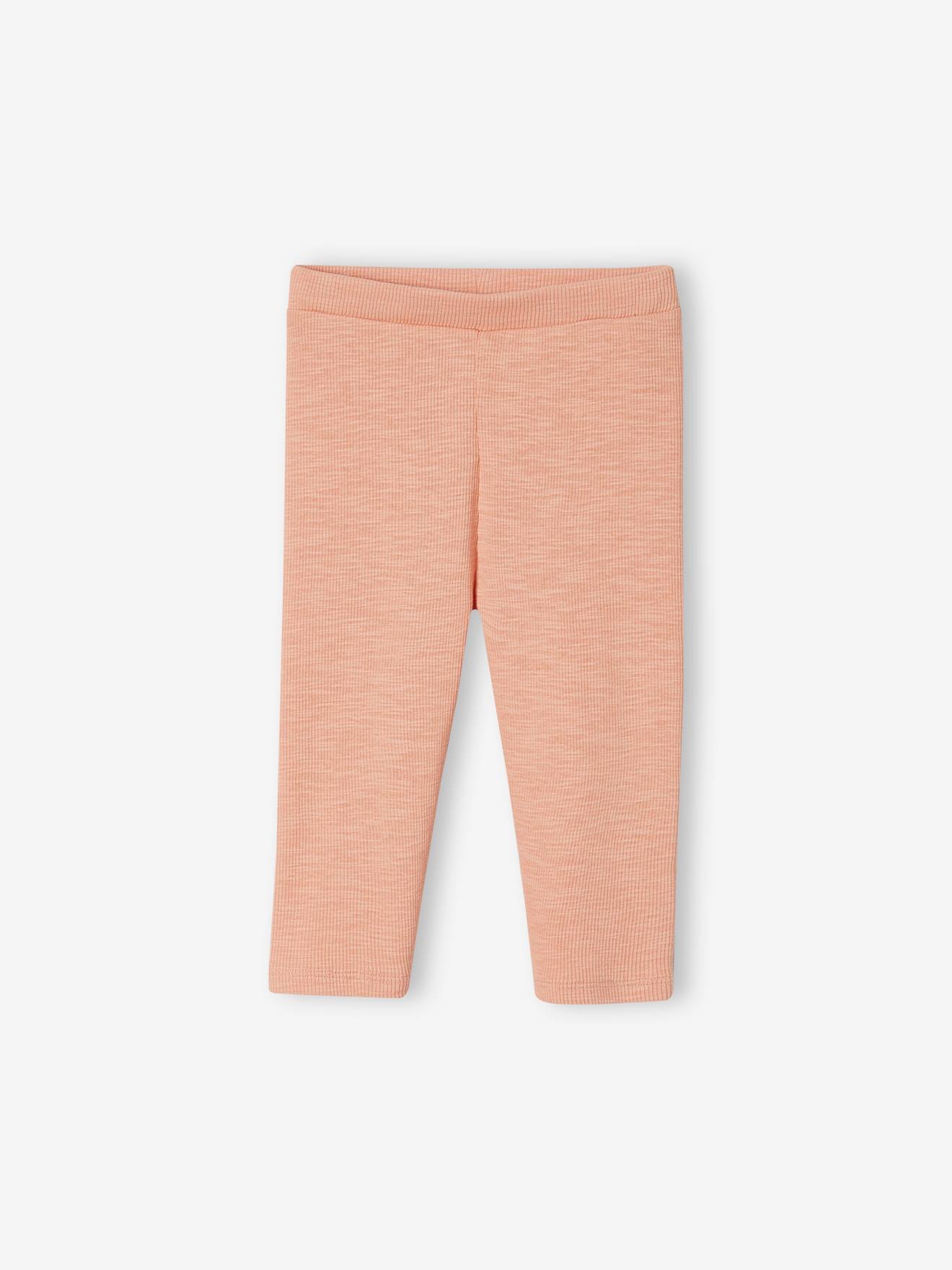 Legging basics bébé en côtes rose