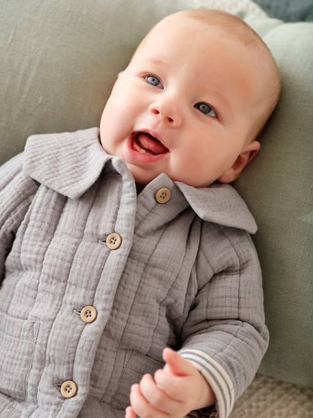Vêtements bébé et enfants à personnaliser-Bébé-Veste en gaze de coton Bébé personnalisable
