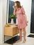 Robe-chemise courte gaze de coton grossesse et allaitement bleu électrique+vieux rose 7 - vertbaudet enfant 