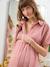 Robe-chemise courte gaze de coton grossesse et allaitement bleu électrique+vieux rose 9 - vertbaudet enfant 