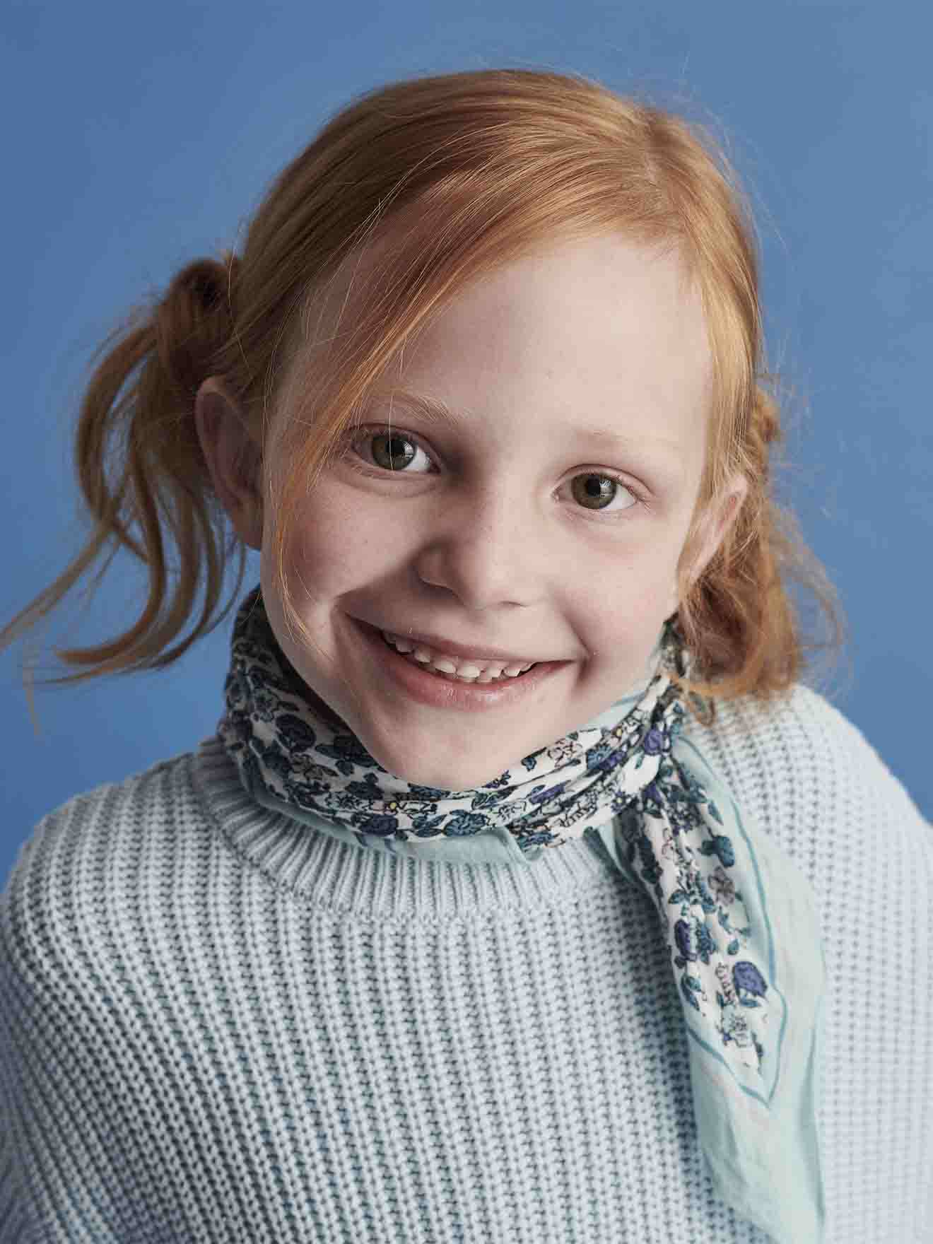 Foulard imprimé fleurs fille vert