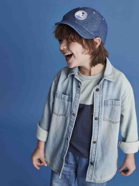 T-shirt garçon coloblock manches courtes ardoise+menthe+orange+vert anglais 2 - vertbaudet enfant 