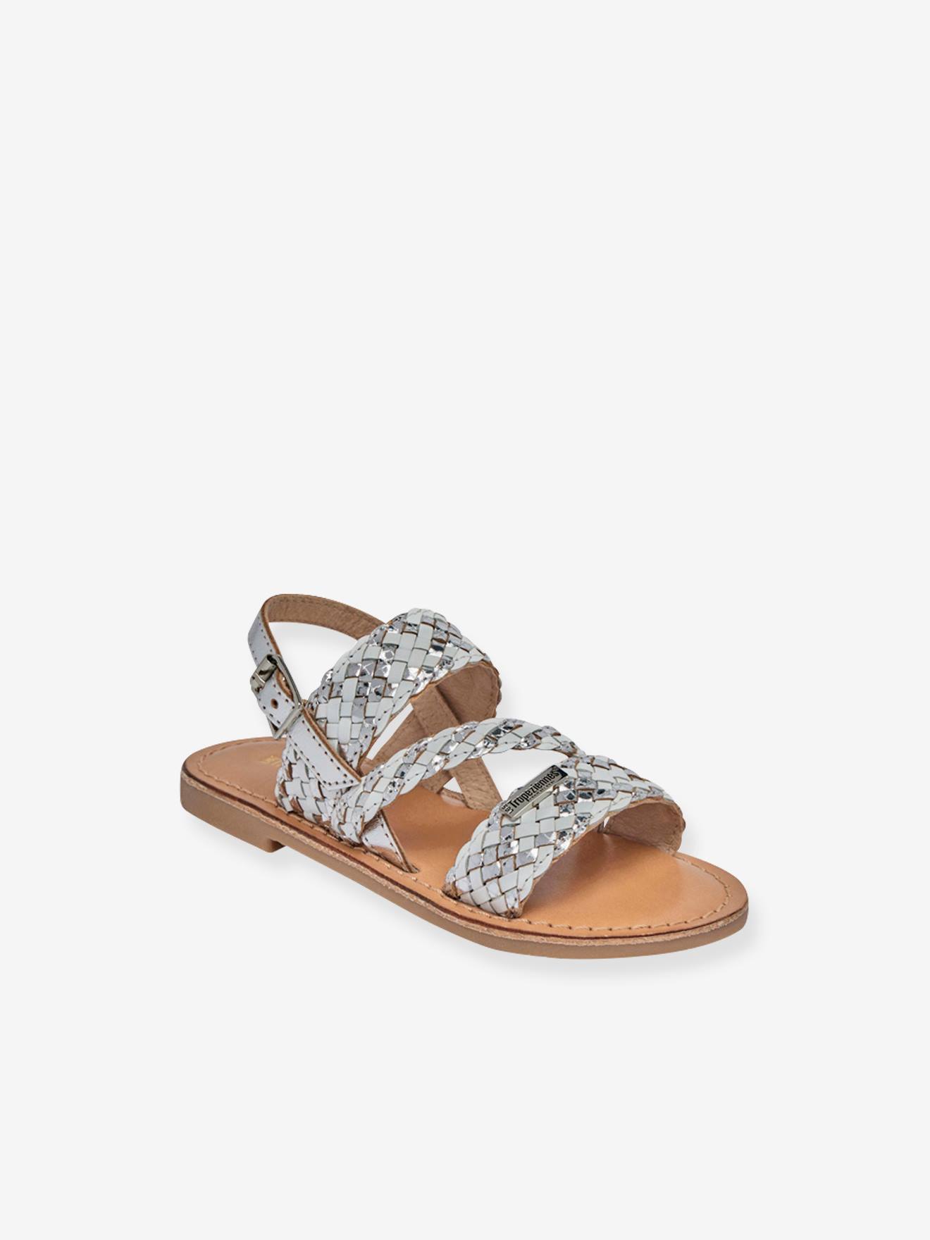 Sandales cuir enfant Bamako BY M. BELARBI argent