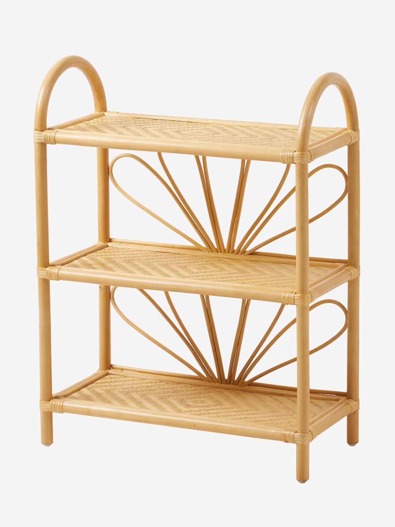 Etagère bibliothèque rotin 3 niveaux Fleur bois (Vertbaudet) - Image 2