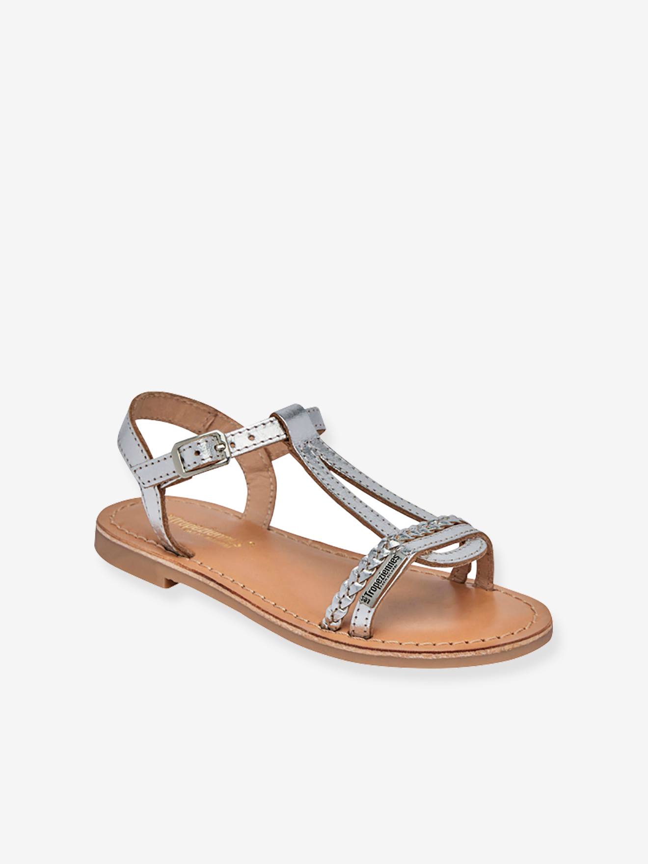 Sandales cuir fille Badou PAR M. BELARBI argent
