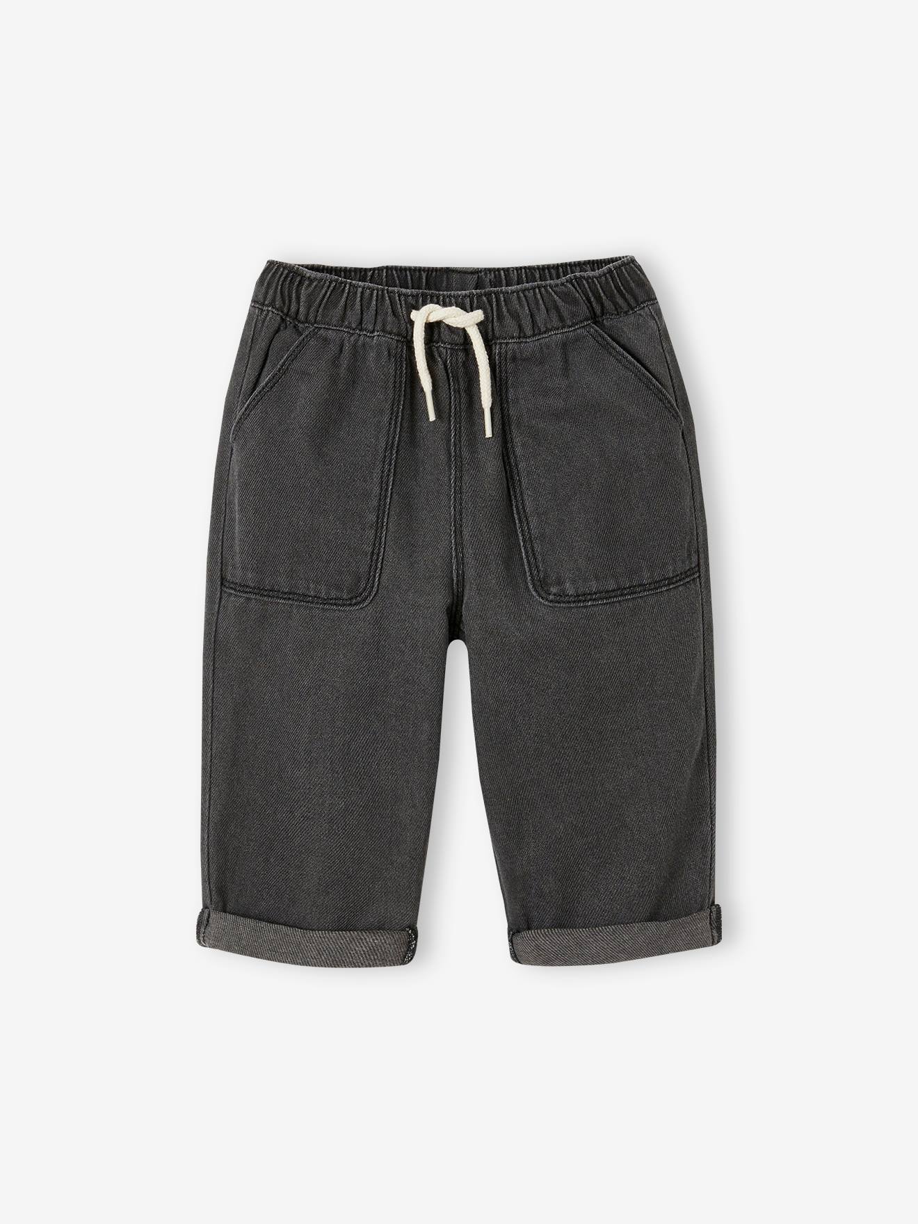 Jean avec taille élastiquée bébé denim gris