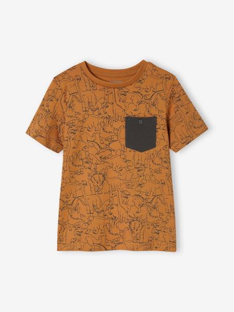 T-shirt motifs graphiques garçon manches courtes anthracite+blanc chiné+bleu ardoise+cannelle+lichen+noix de pécan+terracotta 16 - vertbaudet enfant 