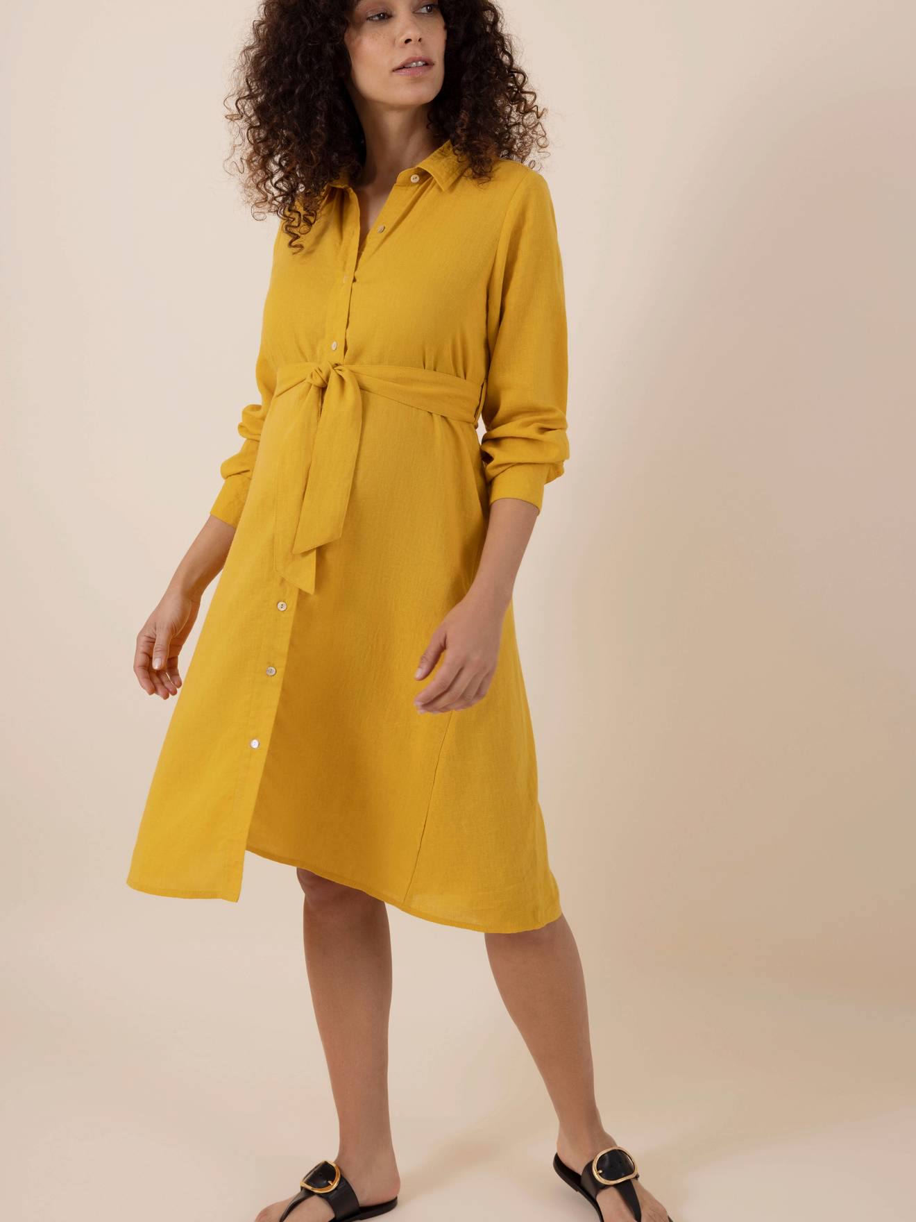 Robe de grossesse en lin Aina ENVIE DE FRAISE ocre