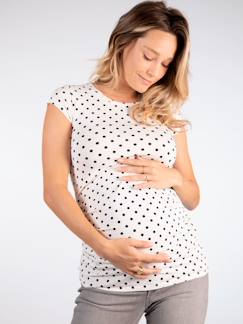Vêtements de grossesse-T-shirt, débardeur-Top de grossesse à pois Katia Dots ENVIE DE FRAISE