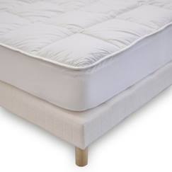 Chambre et rangement-BLEU CALIN Surmatelas 140x190 cm Sensation Duvet - Confort Moelleux - Enveloppe 100% coton