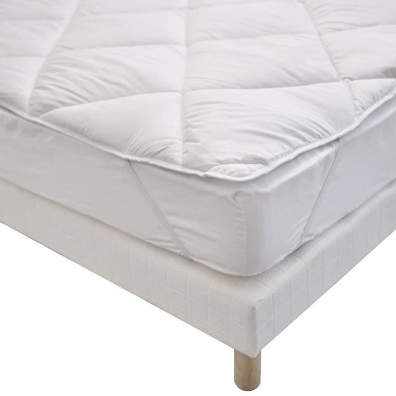 Bleu Calin - Bleu Calin Surmatelas 140x190 Cm - Moelleux Et Respirant - Lavable À 95°c - Enveloppe Anti-transpiration - Fabriqué En France Blanc