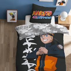 Linge de maison et décoration-Parure de lit imprimée 100% coton, NARUTO UZUMAKI 140x200+63x63cm