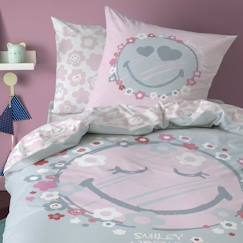 Linge de maison et décoration-Linge de lit enfant-Parure de lit imprimée 100% coton, SMILEY WORLD SUMMER FUN 140x200 cm
