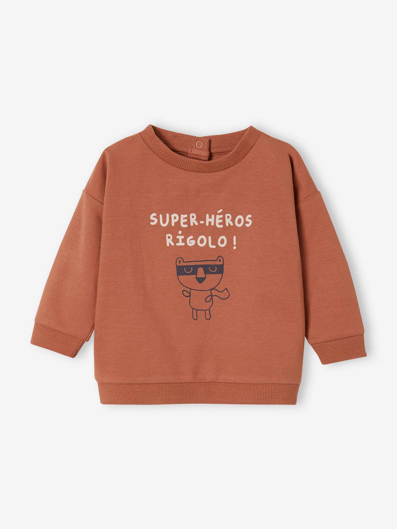 Sweat col rond personnalisable bébé noix de pécan