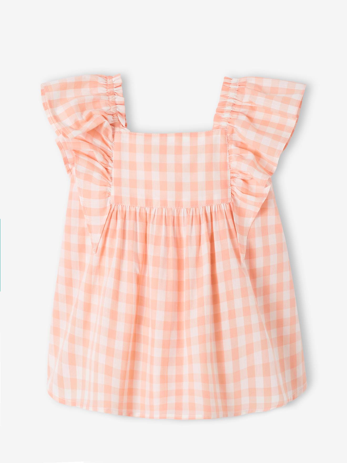 Robe à volants bébé carreaux rose