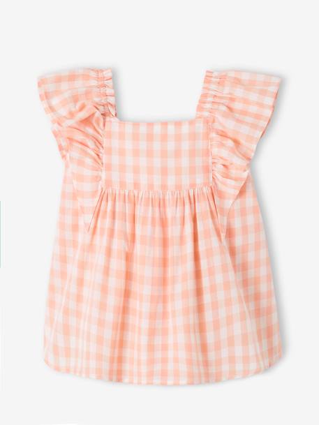 Vertbaudet - Robe à volants bébé carreaux rose