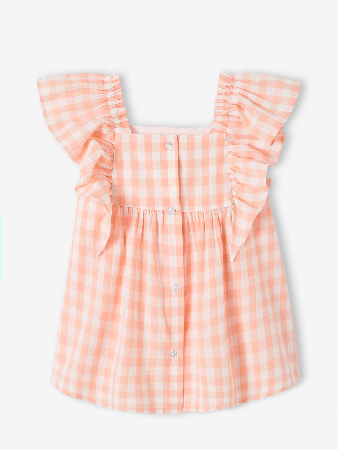 Robe à volants bébé carreaux rose (Vertbaudet) - Image 1