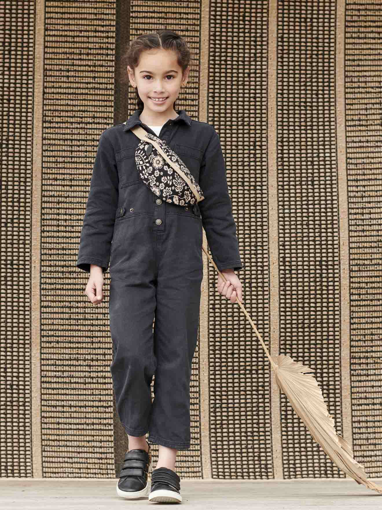 Combinaison fille style worker anthracite 21$