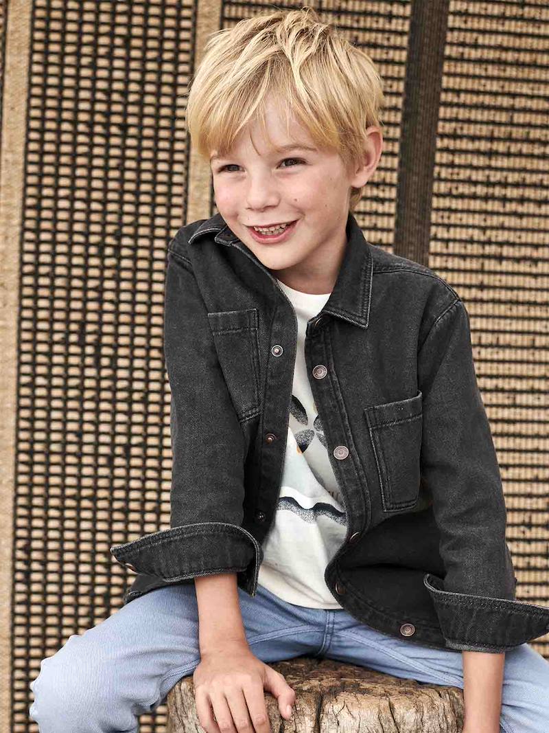 Molleton Confortable Enfant Pantalon Garçon Molleton Effet Denim Vertbaudet - Coupe Droit Confy - Taille Mi-Haute - 79% Coton Multi-poches Taille Mi-haute