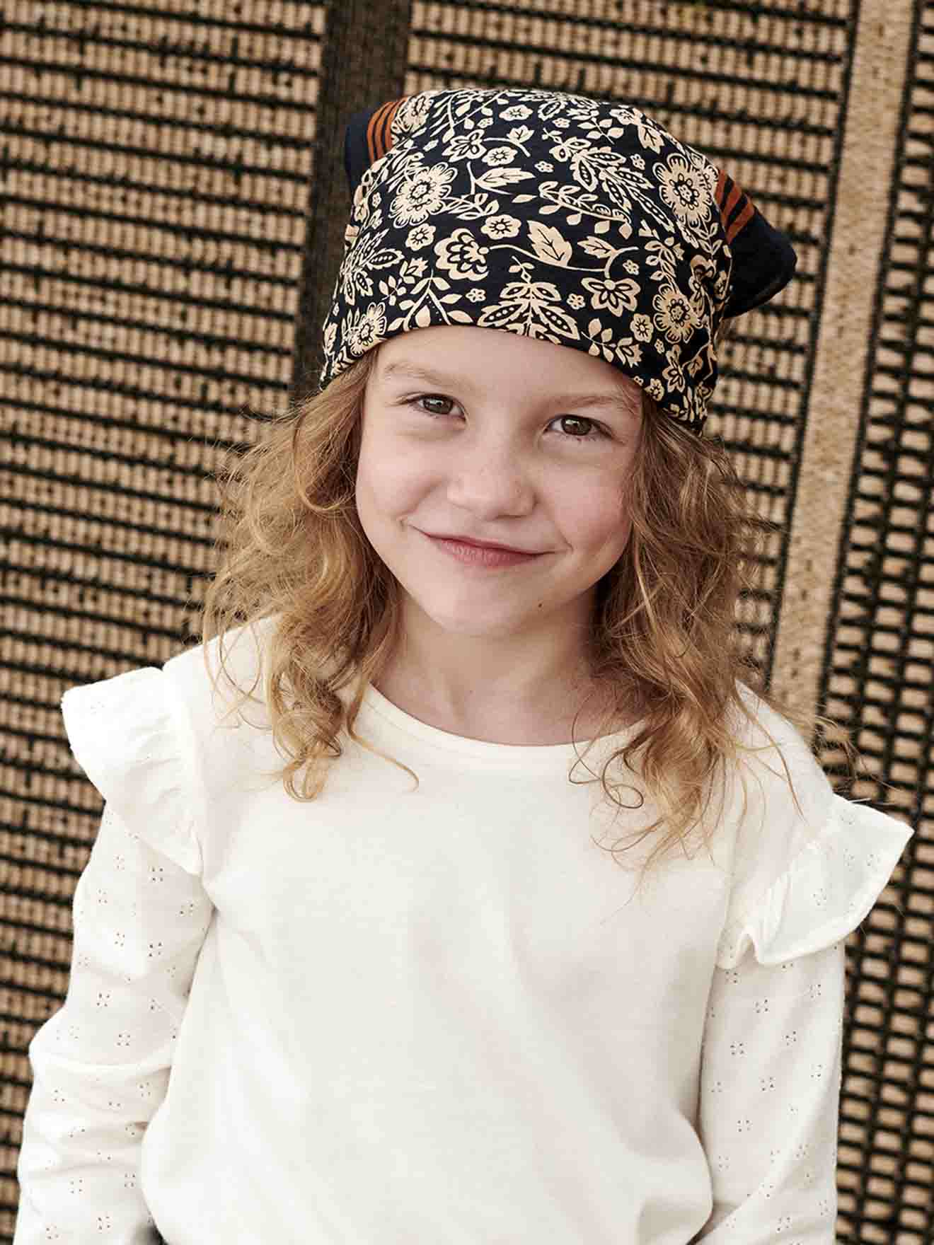 Foulard imprimé fille taupe