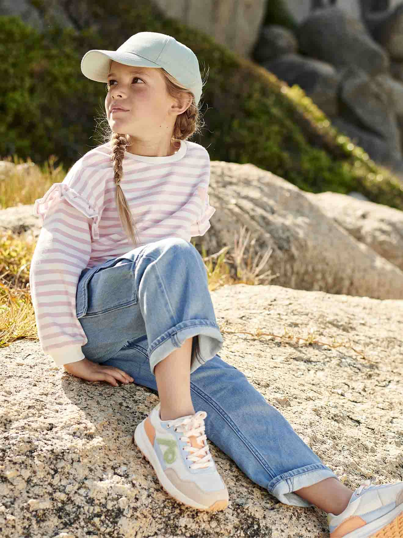 Baskets lacées junior lot beige