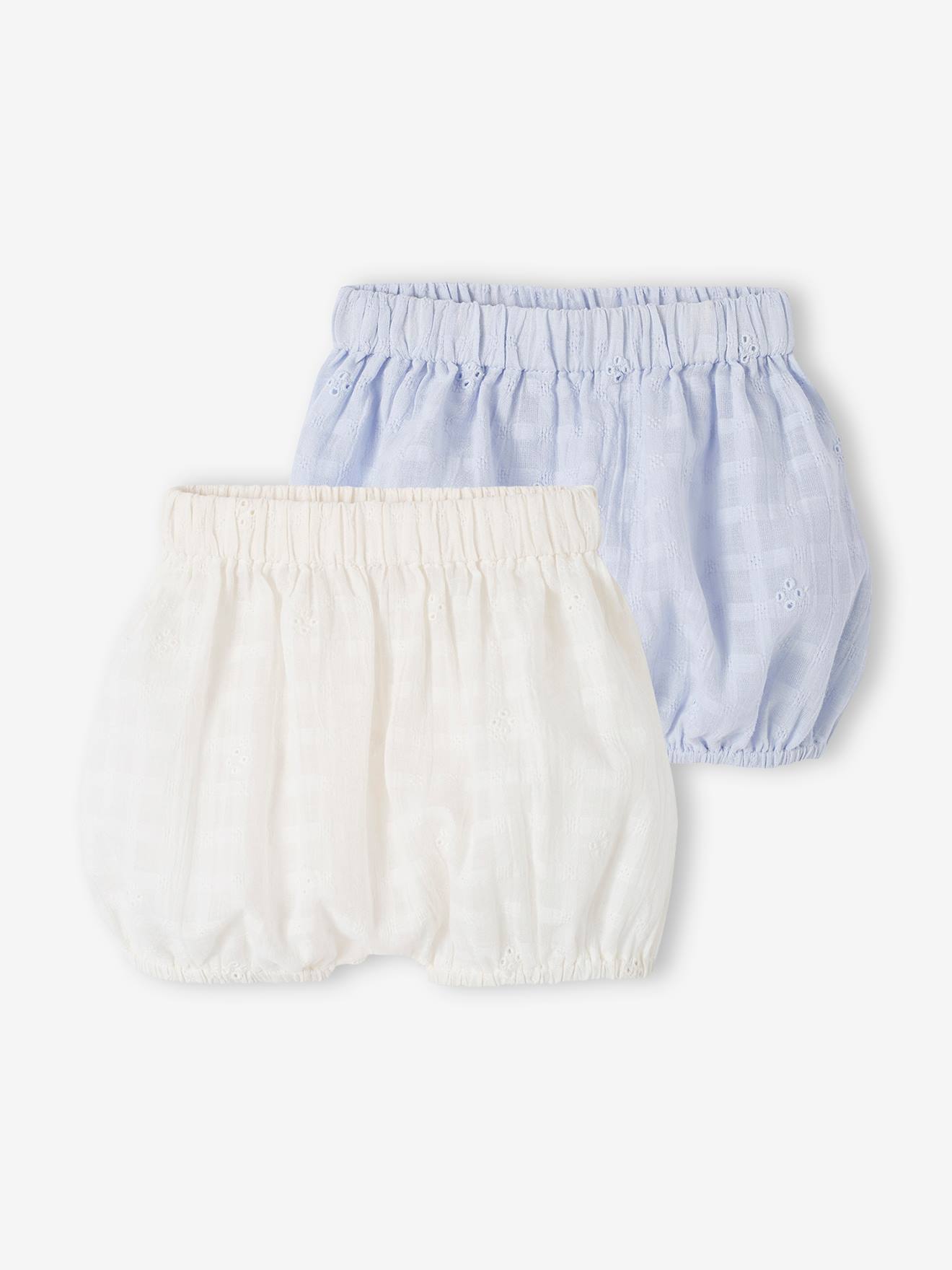 Lot de 2 bloomers brodés naissance bleu ciel