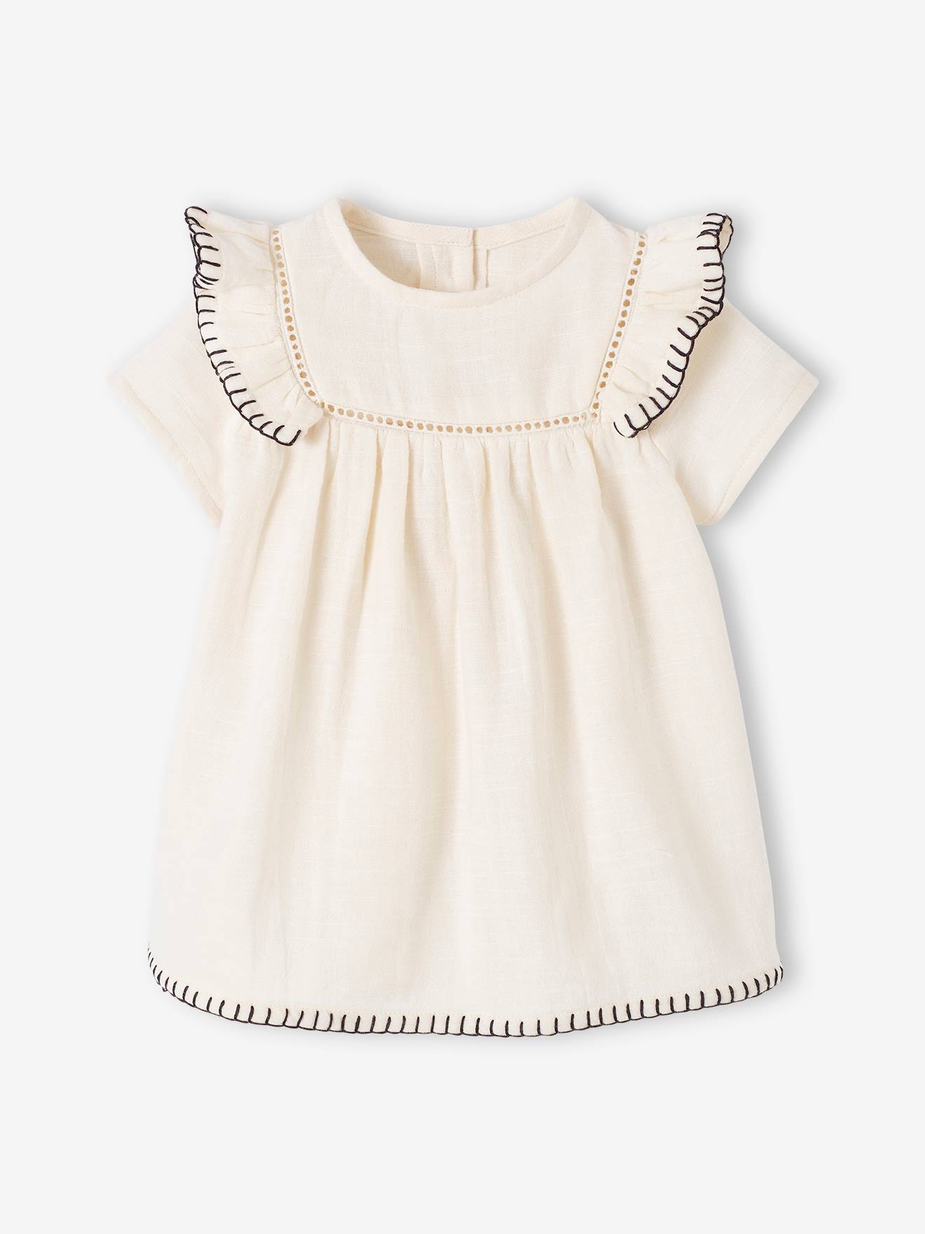 Robe Pour Bébé Taille 0 - Couleur Blanc, Matière Acrylique Tricot, Style évasé, Neuve Sans étiquette