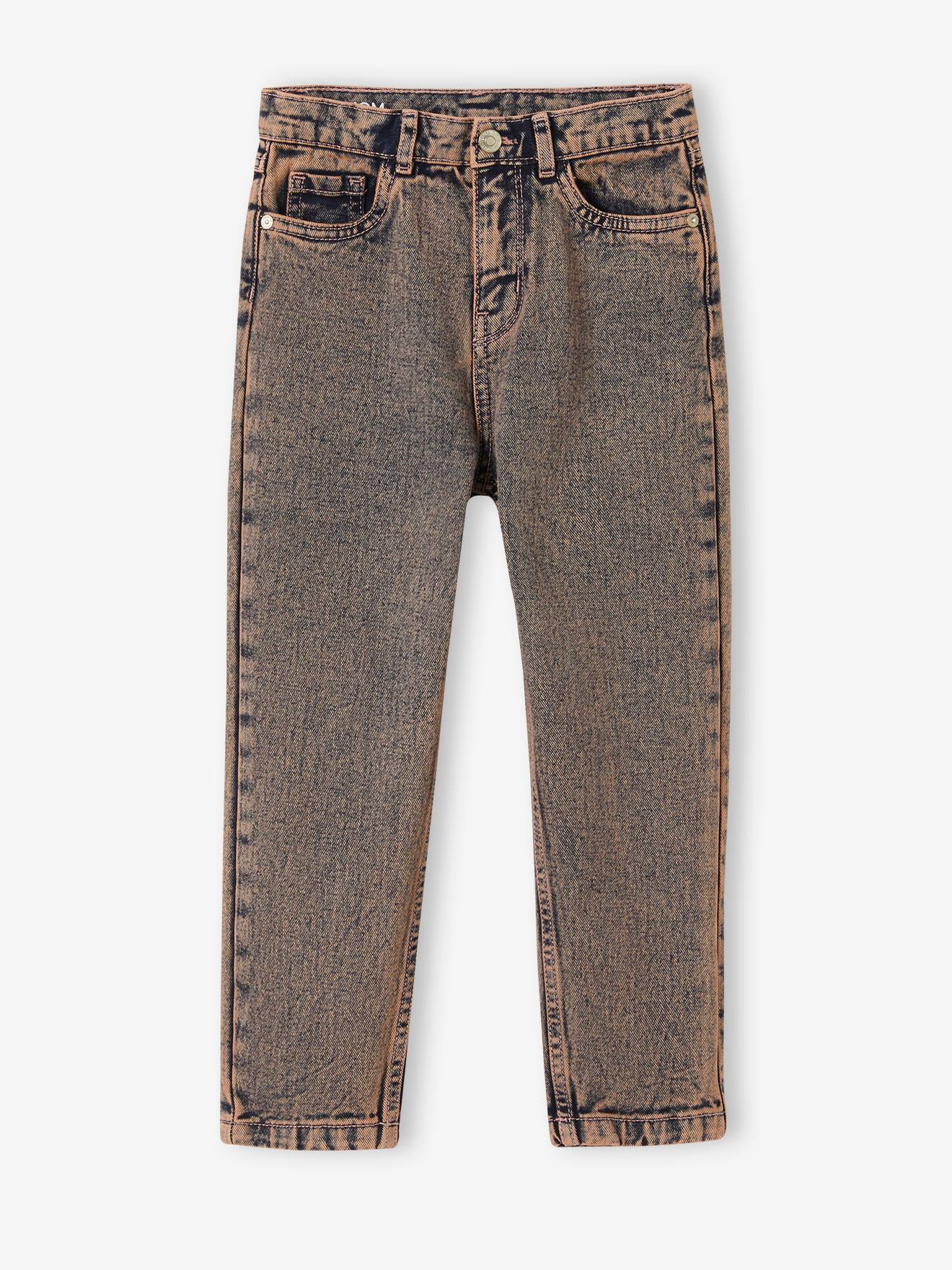 Jean Mom surteint fille vieux rose