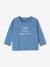 T-shirt message brodé personnalisable bébé en coton biologique bleu+écru 1 - vertbaudet enfant 