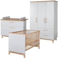 ROBA Chambre Bébé Complète Caro - Lit 70x140 + Commode à Langer + Armoire (I)  - vertbaudet enfant