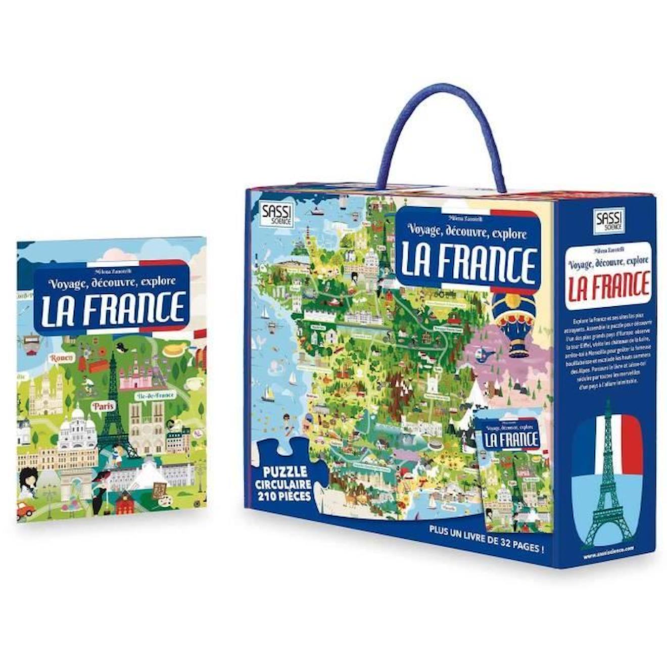 Puzzle & Livre - Voyagez, Découvrez, Explorez, La France Bleu