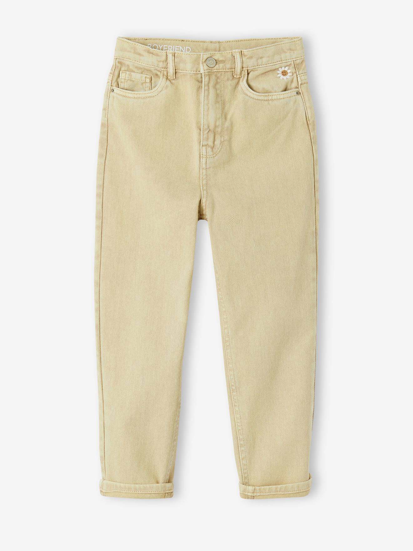 Pantalon boyfriend fille pistache