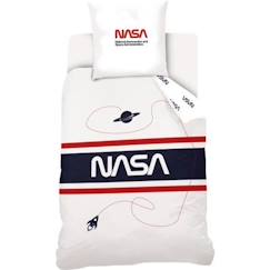 NASA - Housse De Couette 140x200 cm + 1 Taie d'oreiller 63x63cm - Enfant-Ado - Blanc - 100% Coton  - vertbaudet enfant
