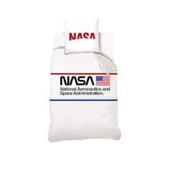 Linge de maison et décoration-NASA - Housse de couette 1 personne 140 x 200 cm 100% coton + taie d'oreiller 63 x 63 cm - blanc