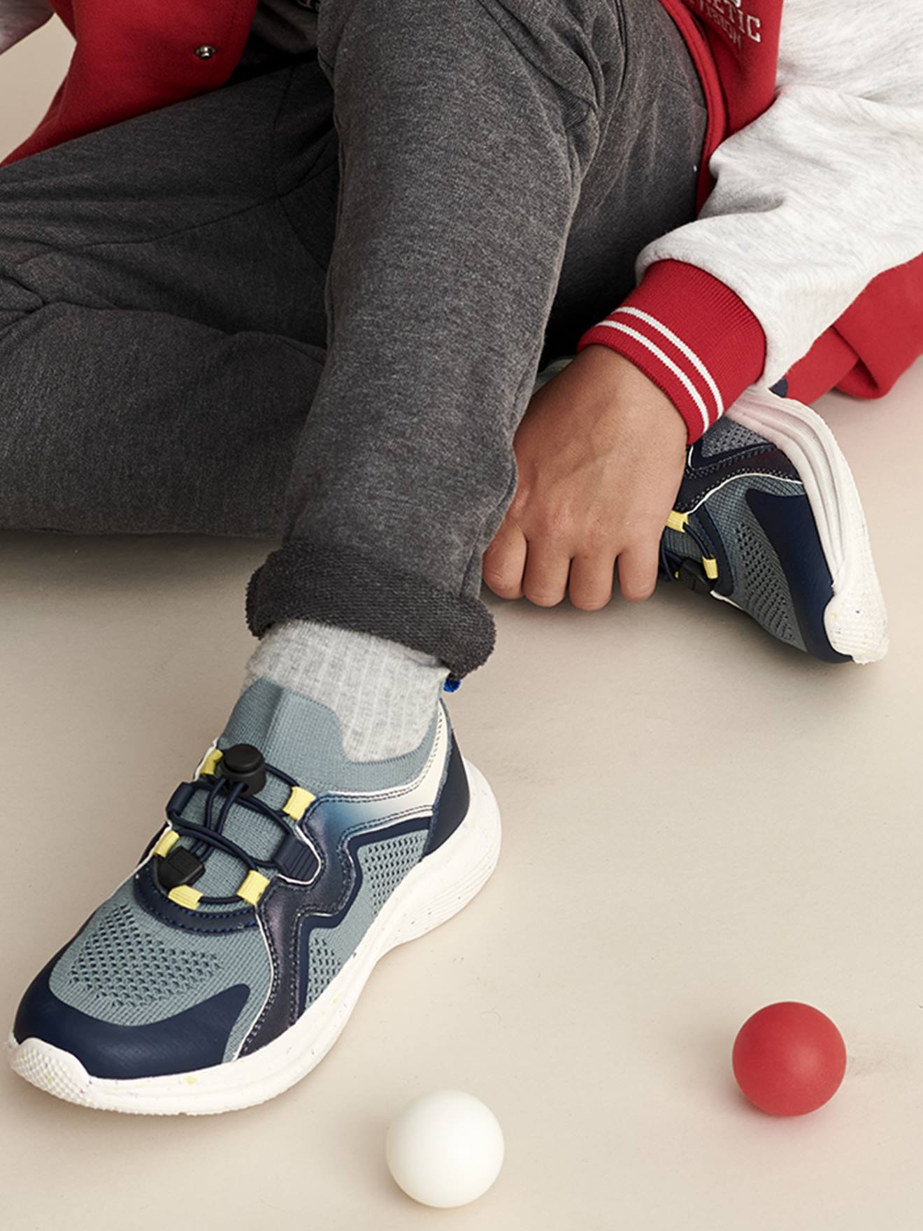 Baskets sport élastiquées enfant semelle épaisse lot bleu