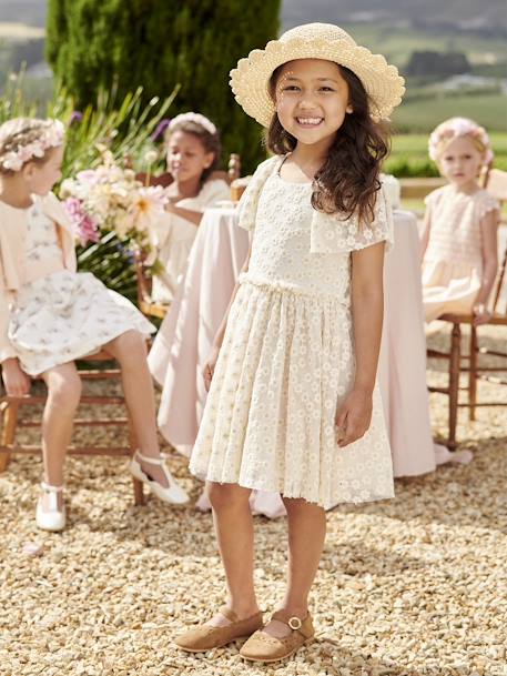 Fille-Robe-Robe cérémonie fille tulle brodé fleurs 